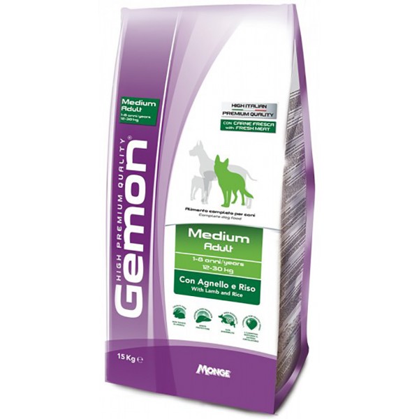 Gemon dog medium adult agnello-riso kg.15