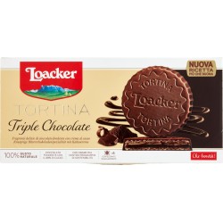 Loacker Tortina Triple Chocolate wafer con cioccolato fondente 21gx6