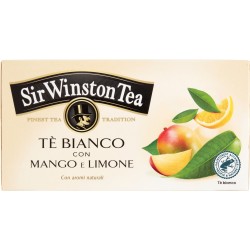 Sir Wiston Tea® | Tè Freddo Deteinato Pesca e Mango | Tè Senza Zuccheri e  Calorie | Tè Deteinato Frutta Pesca & Mango - 1 x 18 Bustine di Tè (45 Gr)