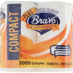 Bravo Plus Carta Igienica Compact 4 pz 2000 strappi