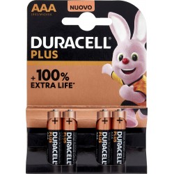 Duracell Plus AAA Batterie Ministilo Alcaline confezione da 4 1.5V LR03 MN2400 Pile Duracell