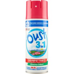 Oust 3in1 Fresh Garden Disinfettante per Superfici e Tessuti d'Arredo Elimina Odori 400 ml