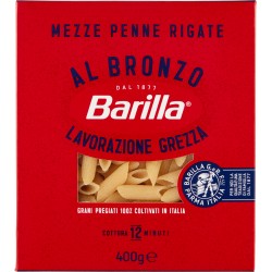 Barilla Pasta Al Bronzo Mezze Penne Rigate 100% Grano Italiano 400g