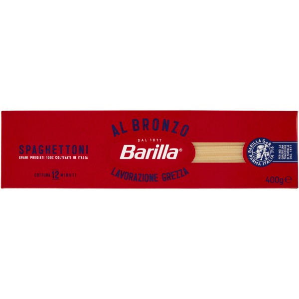 Barilla Pasta Al Bronzo Spaghettoni 100% Grano Italiano 400g Barilla Pasta Al Bronzo Spaghettoni 100% Grano Italiano 400g