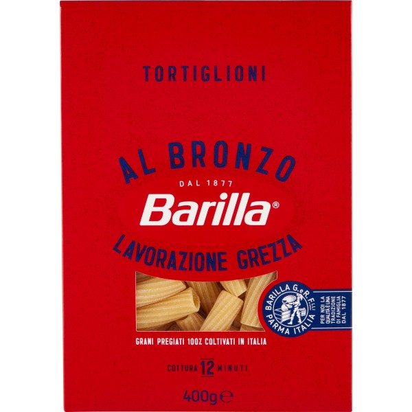 Barilla Pasta Al Bronzo Tortiglioni 100% Grano Italiano 400g