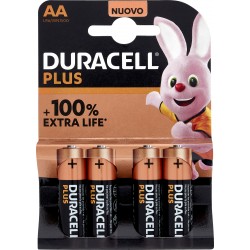 Duracell Plus AA Batterie Stilo Alcaline confezione da 4 1.5V LR06 MX1500 Pile Duracell