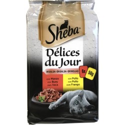 Sheba delices du jour manzo-pollo gr.50x6