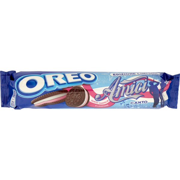 Oreo & Amici Limited Edition - biscotti al cacao ripieni di crema al gusto vaniglia e lampone 157g