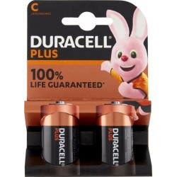 Duracell Plus C Batterie Mezza-Torcia Alcaline 1.5V LR14 MX1400 confezione da 2 Pile Duracell