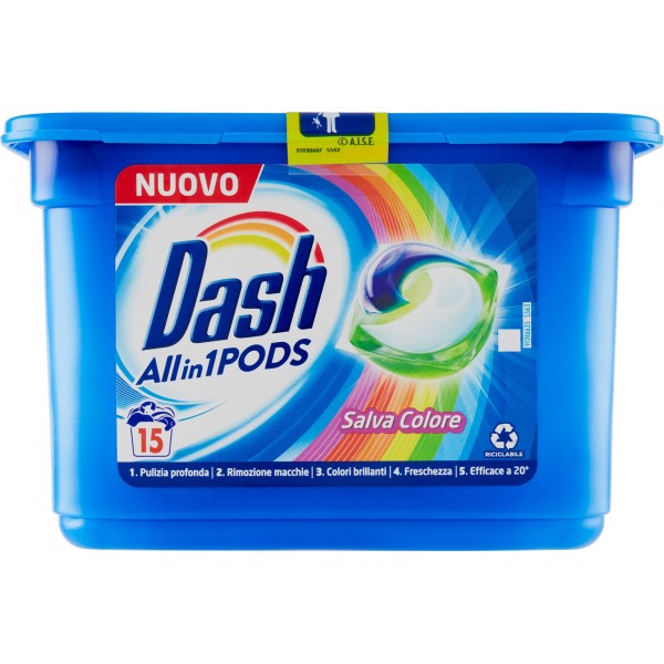 Dash PODS Allin1 Detersivo Lavatrice in Capsule Salva Colore 40 Lavaggi