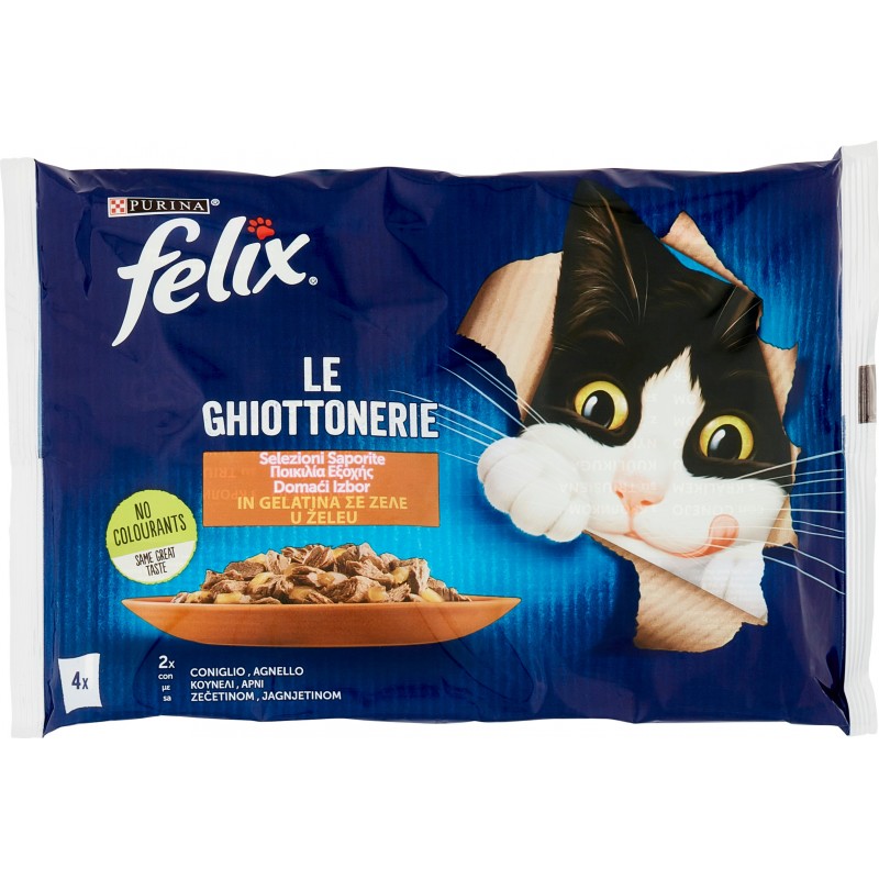 FELIX Le Ghiottonerie Selezioni Saporite in Gelatina (Coniglio & Agnello) 4 x 85 g FELIX Le Ghiottonerie Selezioni Saporite in Gelatina (Coniglio & Agnello) 4 x 85 g