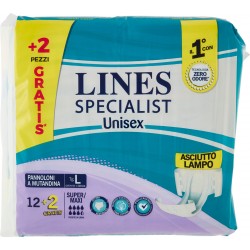 Lines Specialist Unisex Pannoloni a Mutandina Tg. L Super/Maxi 12+2 pz