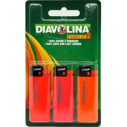 Diavolina accendini blister x3 monocolor