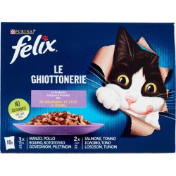 FELIX Le Ghiottonerie le Preferite in Gelatina (Manzo/Pollo & Salmone/Tonno) 10 x 85 g