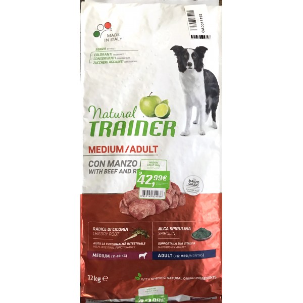 Natural trainer dog med manzo riso kg.12