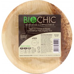 Biochic piatto tondo in foglia di palma cm.15 pz.6