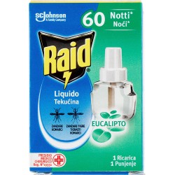 Raid Liquido Elettrico Ricarica, 60 Notti, Eucalipto, 36 ml