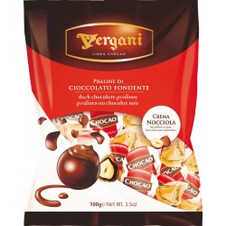 Vergani praline con cioccolato fondente e crema nocciola gr.100