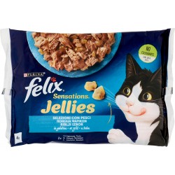 FELIX Sensations Jellies Selezioni con Pesci in gelatina (Salmone & Trota) 4 x 85 g