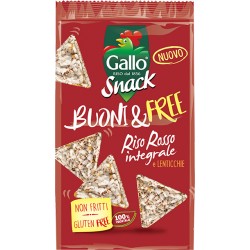 Gallo Snack Buoni & Free Riso Rosso integrale e Lenticchie 80 g