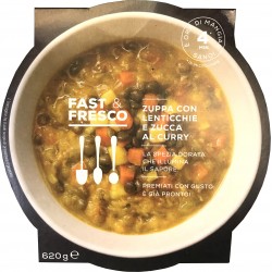 Fast & Fresco Pausa benessere zuppa lenticchie e zucca al curry gr.620
