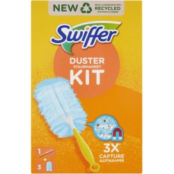 Swiffer Duster Kit Cattura Polvere (1 Manico + 3 Piumini per spolverare)
