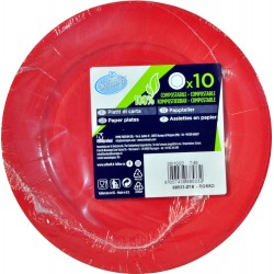 Soft Soft piatti carta riciclabili rosso x10 cm.18
