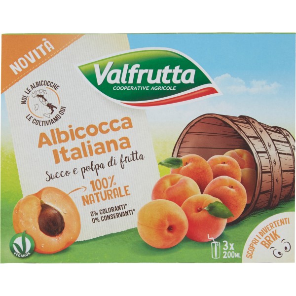 valfrutta succo albicoc.brik slim cl20x3