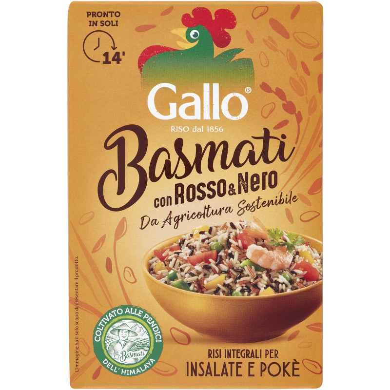 Gallo Basmati con Rosso e Nero da Agricoltura Sostenibile 500 g GU9301 Gallo Basmati con Rosso e Nero da Agricoltura Sostenibile 500 g GU9301