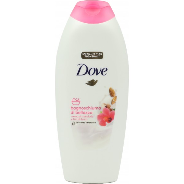 Dove bagnoschiuma idratante mandorle e ibisco 750 ml Dove bagnoschiuma idratante mandorle e ibisco 750 ml