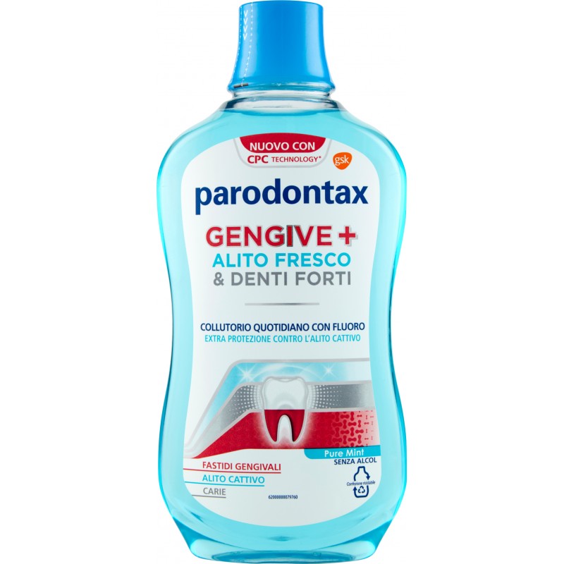 Parodontax Collutorio Gengive+ Alito Fresco & Denti Forti contro Fastidi Gengivali Carie 500 ml Parodontax Collutorio Gengive+ Alito Fresco & Denti Forti contro Fastidi Gengivali Carie 500 ml