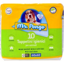 Mr.pongo tappetino assorbente per cani cm.60x60 pz.10