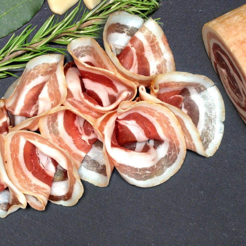 sal.aurora pancetta affettata arrotolata