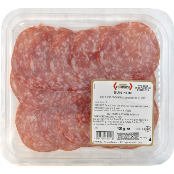 Ferrarini salame milano vaschetta gr.100 Ferrarini salame milano vaschetta gr.100