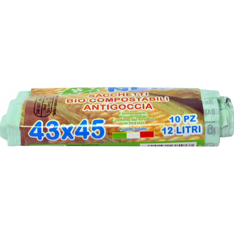 Nec sacco bio compostabile x10 cm.43x45 Nec sacco bio compostabile x10 cm.43x45