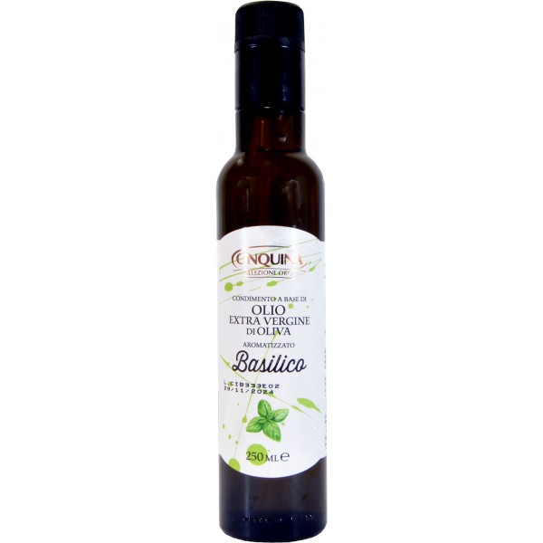 Cinquina olio oliva con basilico 250ml Cinquina olio oliva con basilico 250ml