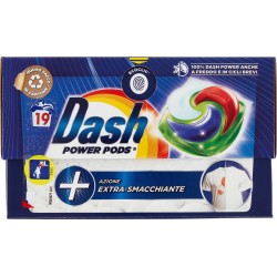 Dash Power Pods Detersivo Lavatrice Capsule, Azione Extra-Smacchiante, 19 Lavaggi 518,7 g