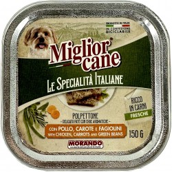 Migliorcane specialità italiane polpettone con pollo carote e fagiolini gr.100