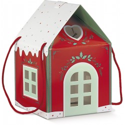 Casetta con cordini red house cm.24,5x24,5x15