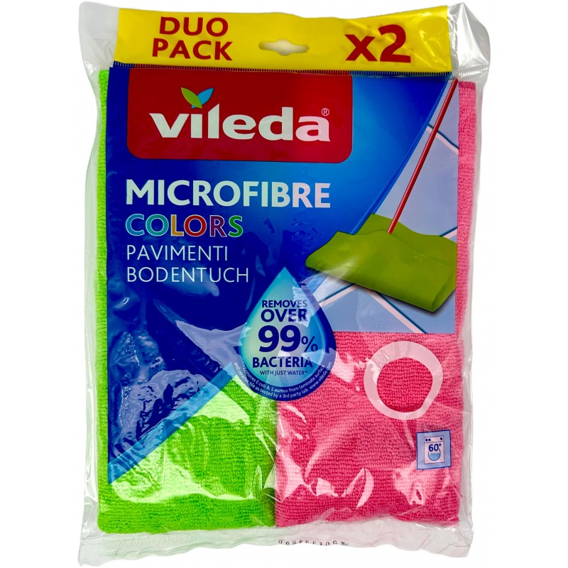 Confezione 24 Panni Multiuso VILEDA Microfibre Plus – 38x36 Cm – Antibatterici E Senza Pelucchi