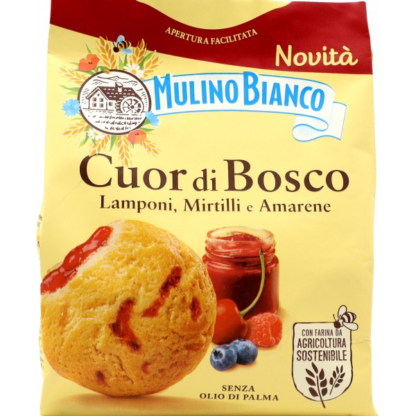 Mulino Bianco Cuor di Bosco con Farcitura ai Lamponi, Mirtilli ed Amarene 300 g