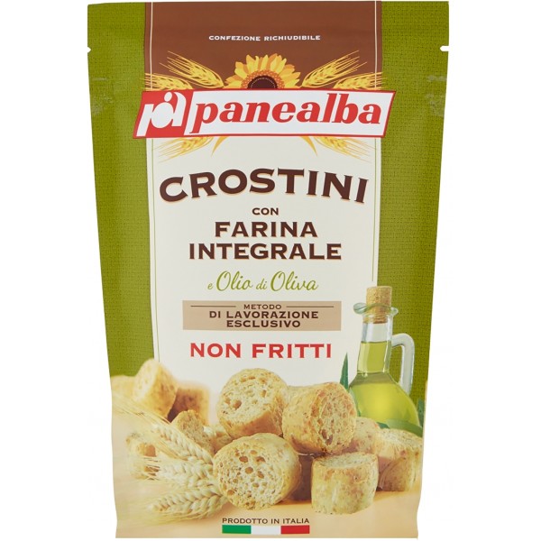 panealba Crostini con Farina Integrale e Olio di Oliva 80 g panealba Crostini con Farina Integrale e Olio di Oliva 80 g