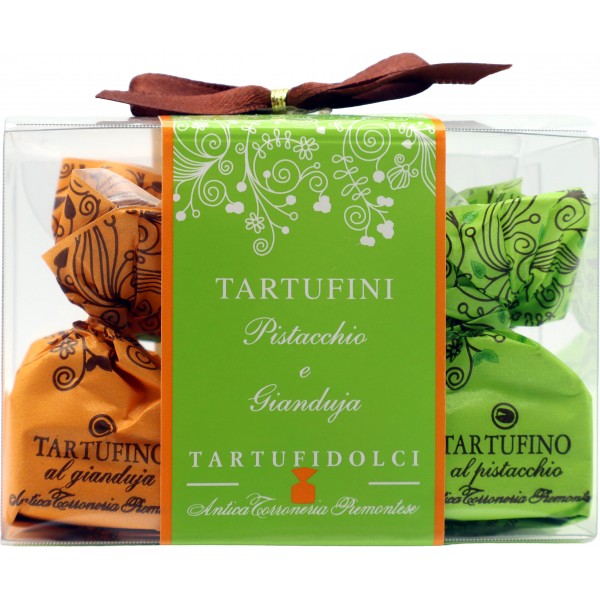 Antica torroneria tartufini al pistacchio e gianduia gr.63