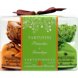 Antica torroneria tartufini al pistacchio e gianduia gr.63