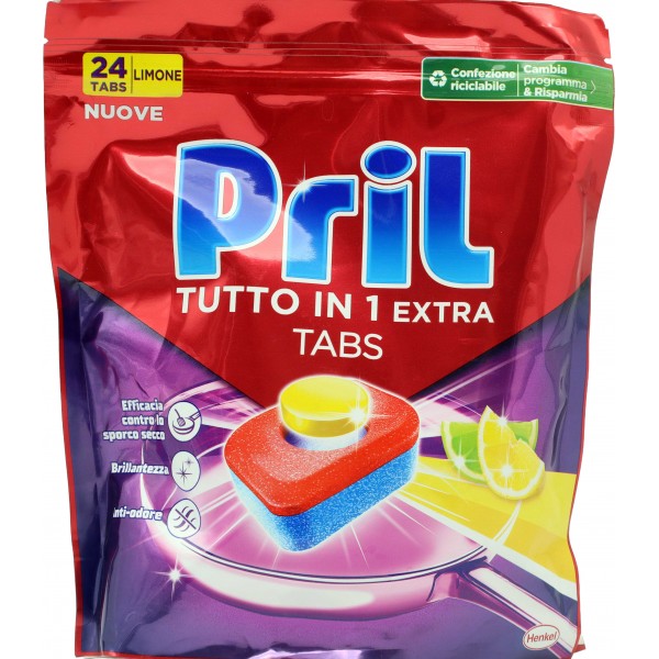PRIL Tutto in 1 Extra Tabs Limone & Lime 24pz (398,4g)