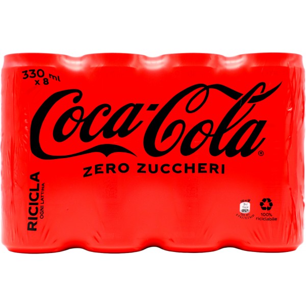 Cocacola lattina zero sleek cl.33x8