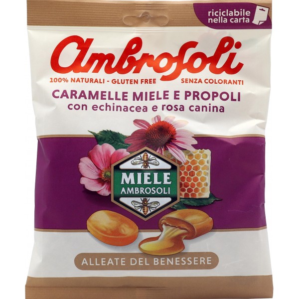Ambrosoli Caramelle Miele e Propoli con echinacea e rosa canina 90 g