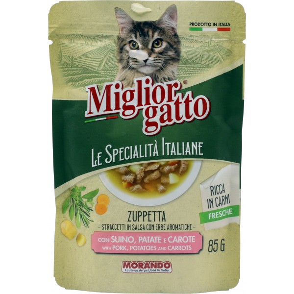 Migliorgatto Le Specialità Italiane Zuppetta con Suino, Patate e Carote 85 Gr.