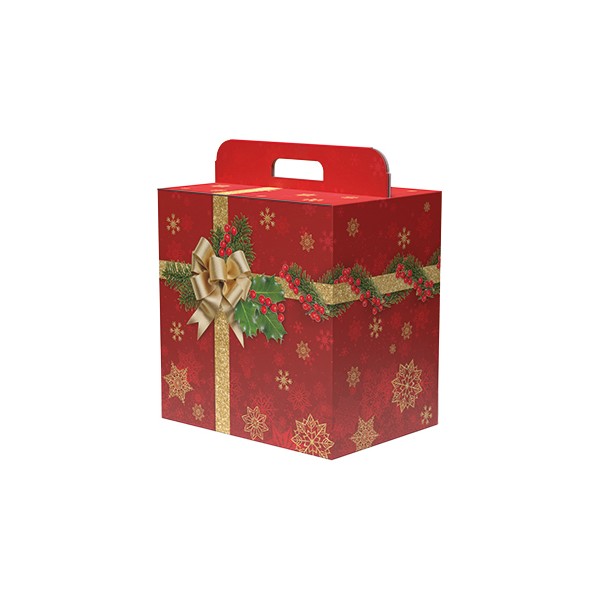 Scatola c/maniglia holly jolly cm.33x24xh.34