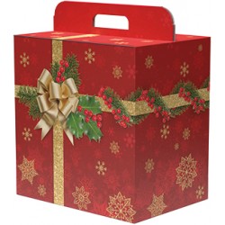 Scatola c/maniglia holly jolly cm.33x24xh.34